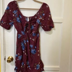 Xhilaration burgundy floral dress.